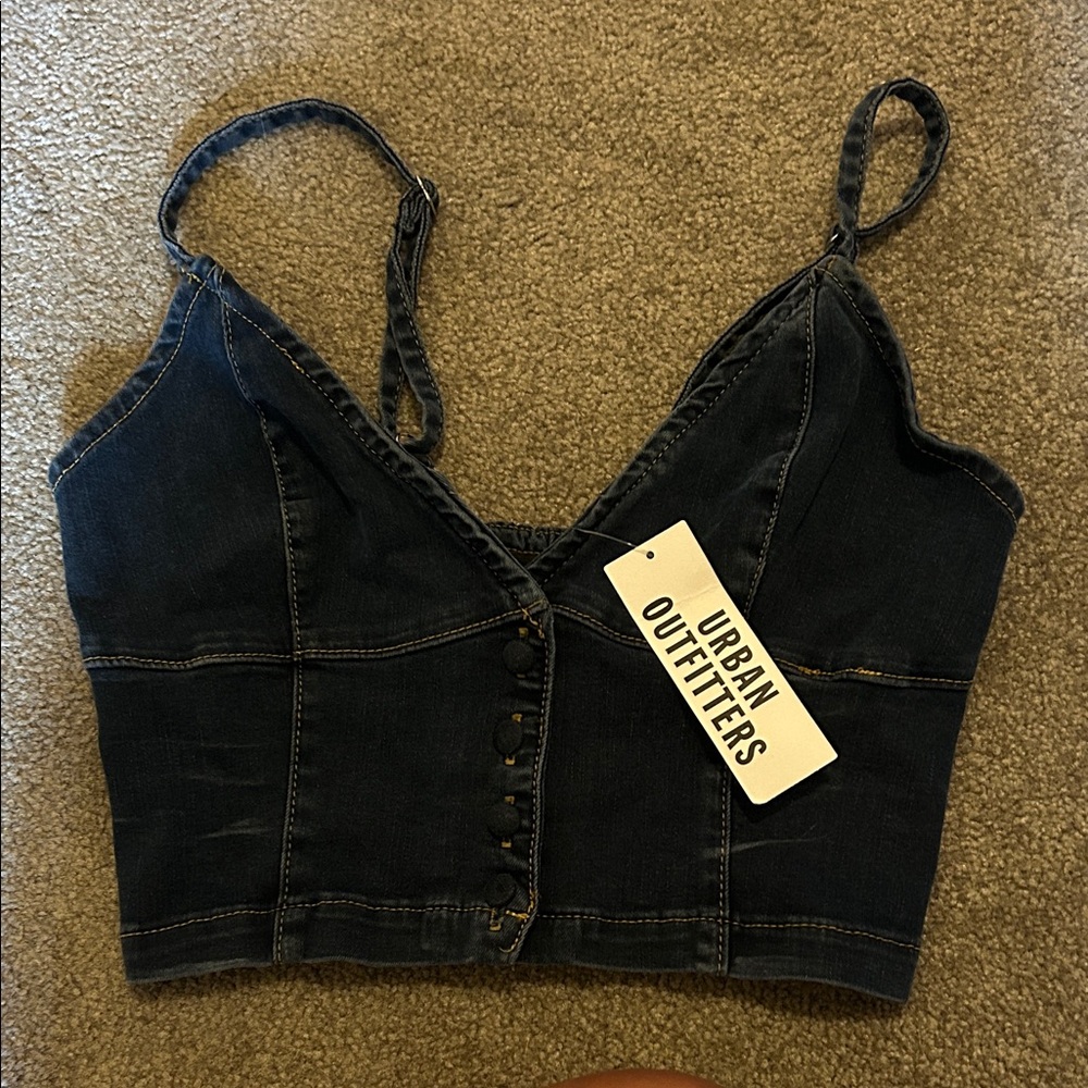 Urban Outfitters Dark Blue Denim Tank Top